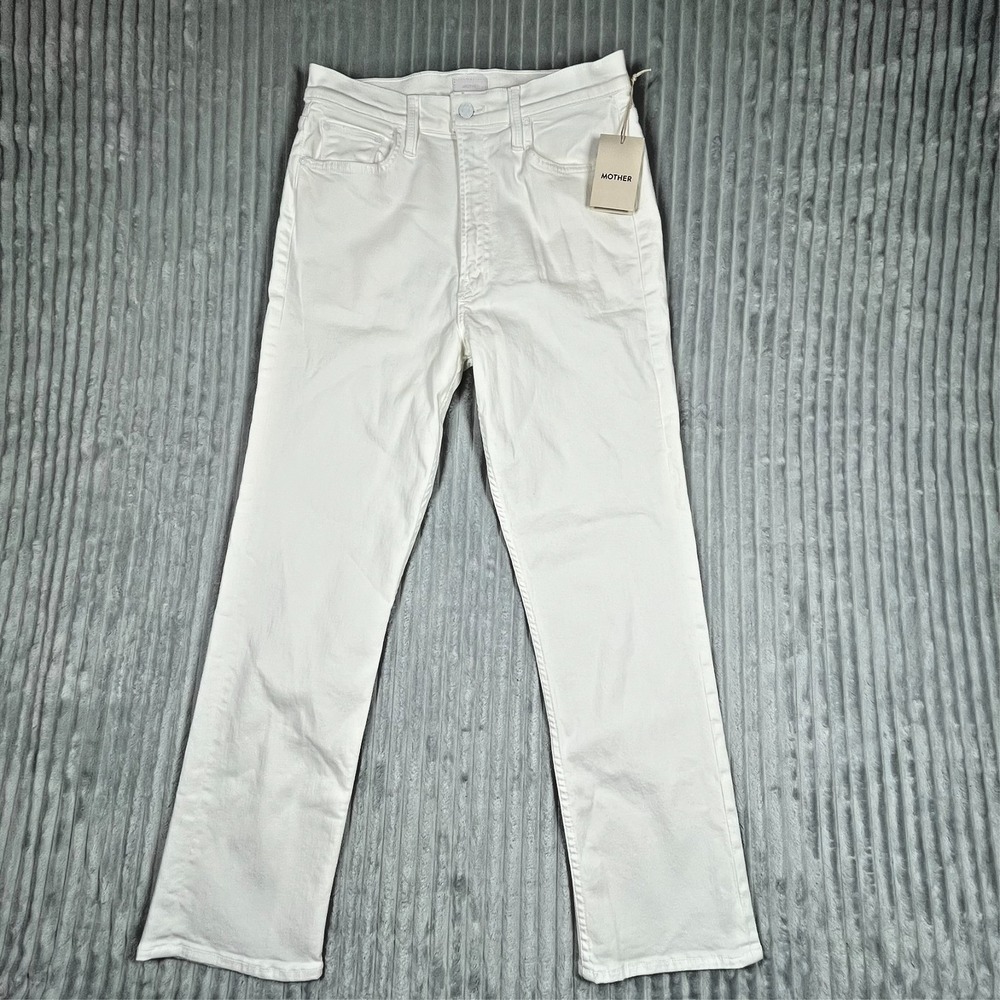 Mother High‎ Waisted Rider Ankle Jeans Women's 31 White Preppy Stretch Comfort